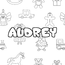 Coloriage AUDREY - d&eacute;cor Jouets