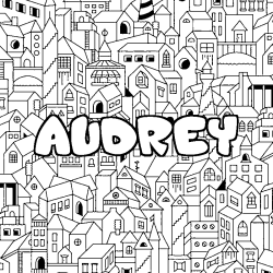 Coloriage AUDREY - d&eacute;cor Ville