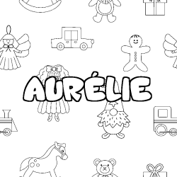 Coloriage AUR&Eacute;LIE - d&eacute;cor Jouets