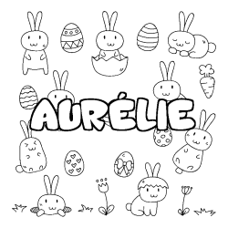 Coloriage AUR&Eacute;LIE - d&eacute;cor Paques