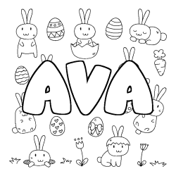 Coloriage AVA - d&eacute;cor Paques