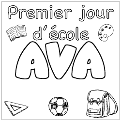 Coloriage AVA - d&eacute;cor Premier jour d'&eacute;cole