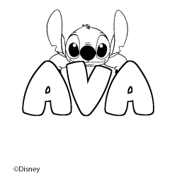 Coloriage AVA - d&eacute;cor Stitch