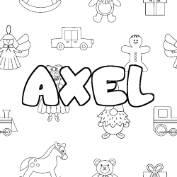 Coloriage AXEL - d&eacute;cor Jouets
