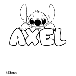 Coloriage AXEL - d&eacute;cor Stitch