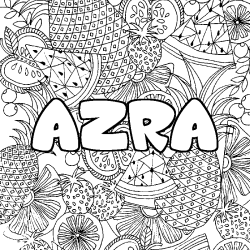 Coloriage AZRA - d&eacute;cor Mandala fruits