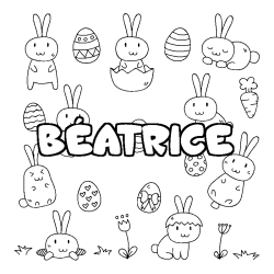 Coloriage B&Eacute;ATRICE - d&eacute;cor Paques