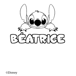 Coloriage B&Eacute;ATRICE - d&eacute;cor Stitch