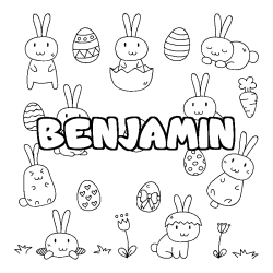 Coloriage BENJAMIN - d&eacute;cor Paques
