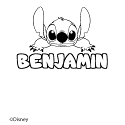 Coloriage BENJAMIN - d&eacute;cor Stitch