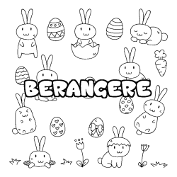 Coloriage pr&eacute;nom BERANGERE - d&eacute;cor Paques