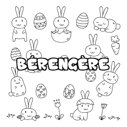 Coloriage pr&eacute;nom B&Eacute;RENG&Egrave;RE - d&eacute;cor Paques