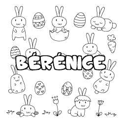 Coloriage pr&eacute;nom B&Eacute;R&Eacute;NICE - d&eacute;cor Paques