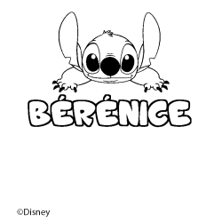 Coloriage pr&eacute;nom B&Eacute;R&Eacute;NICE - d&eacute;cor Stitch
