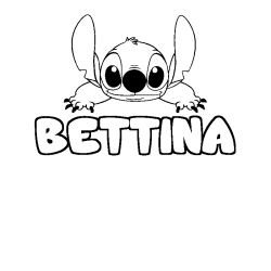 Coloriage prénom BETTINA - décor Stitch