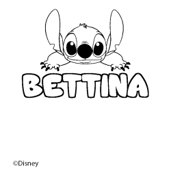 Coloriage pr&eacute;nom BETTINA - d&eacute;cor Stitch