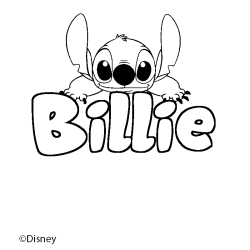 Coloriage pr&eacute;nom Billie - d&eacute;cor Stitch