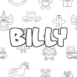 Coloriage BILLY - d&eacute;cor Jouets