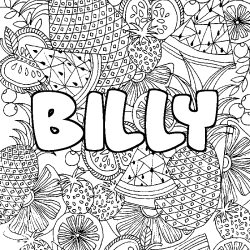 Coloriage BILLY - d&eacute;cor Mandala fruits