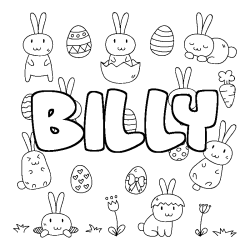 Coloriage BILLY - d&eacute;cor Paques