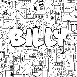 Coloriage BILLY - d&eacute;cor Ville