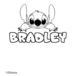 Coloriage pr&eacute;nom BRADLEY - d&eacute;cor Stitch