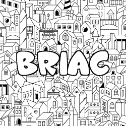 Coloriage prénom BRIAC - décor Ville