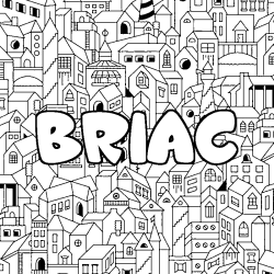 Coloriage pr&eacute;nom BRIAC - d&eacute;cor Ville
