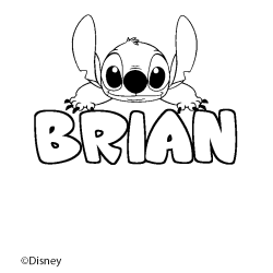 Coloriage pr&eacute;nom BRIAN - d&eacute;cor Stitch