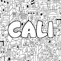 Coloriage CALI - d&eacute;cor Ville
