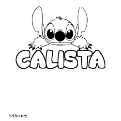 Coloriage pr&eacute;nom CALISTA - d&eacute;cor Stitch