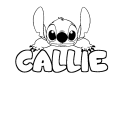 Coloriage prénom CALLIE - décor Stitch
