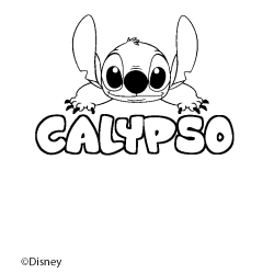 Coloriage pr&eacute;nom CALYPSO - d&eacute;cor Stitch