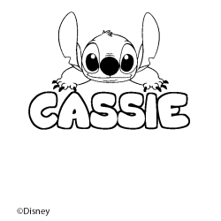Coloriage pr&eacute;nom CASSIE - d&eacute;cor Stitch