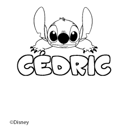 Coloriage pr&eacute;nom C&Eacute;DRIC - d&eacute;cor Stitch