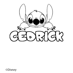 Coloriage pr&eacute;nom CEDRICK - d&eacute;cor Stitch