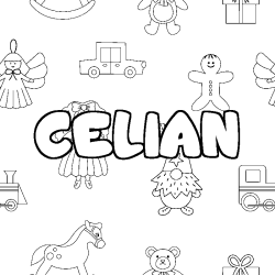Coloriage CELIAN - d&eacute;cor Jouets