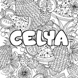 Coloriage CELYA - d&eacute;cor Mandala fruits