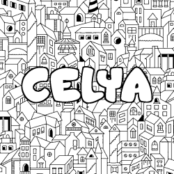 Coloriage CELYA - d&eacute;cor Ville