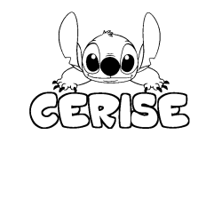 Coloriage prénom CERISE - décor Stitch