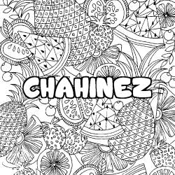 Coloriage CHAHINEZ - d&eacute;cor Mandala fruits