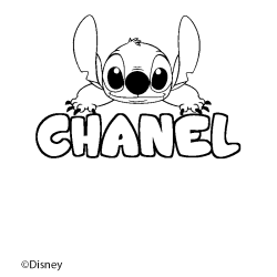 Coloriage pr&eacute;nom CHANEL - d&eacute;cor Stitch
