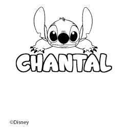 Coloriage pr&eacute;nom CHANTAL - d&eacute;cor Stitch