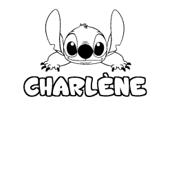 Coloriage prénom CHARLÈNE - décor Stitch