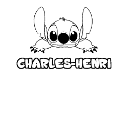 Coloriage prénom CHARLES-HENRI - décor Stitch