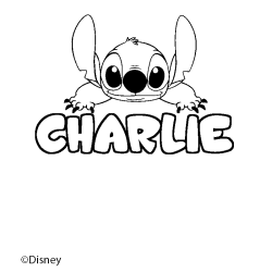 Coloriage pr&eacute;nom CHARLIE - d&eacute;cor Stitch