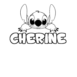 Coloriage prénom CHERINE - décor Stitch