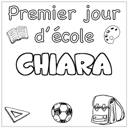 Coloriage CHIARA - d&eacute;cor Premier jour d'&eacute;cole