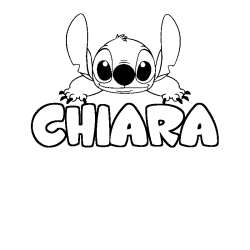 Coloriage prénom CHIARA - décor Stitch