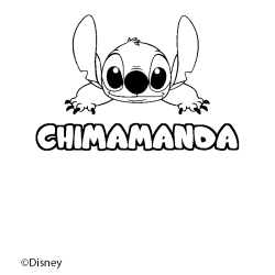 Coloriage pr&eacute;nom CHIMAMANDA - d&eacute;cor Stitch
